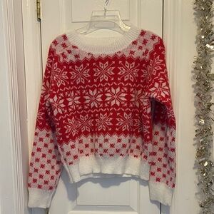 Red and White Snowflake Sweater